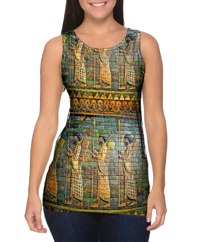 Plus Size Women's Side - Slit Tank Tops in Metallic ShadesMuseum Replicas Roman - Egyptian