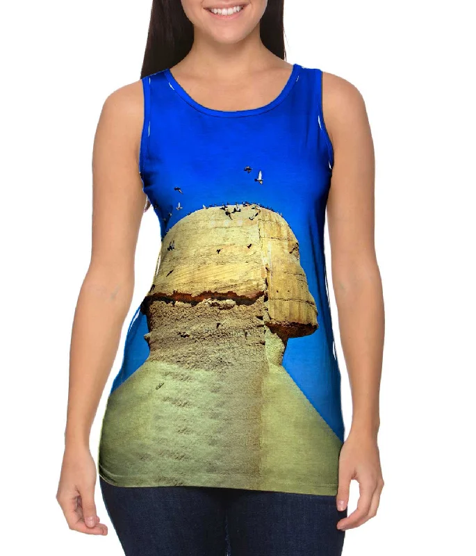 Plus Size Women's Embroidered Tank Tops in Boho StylesMuseum Sphinx Roman - Egyptian -