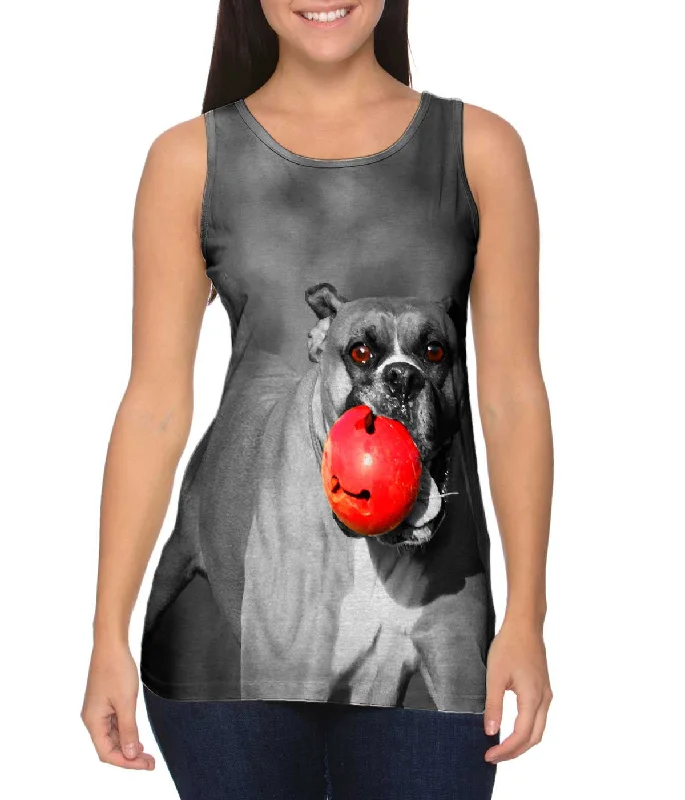 Women's Spaghetti Strap Tank Tops with Geometric PatternsMy Ball Mean Boxer