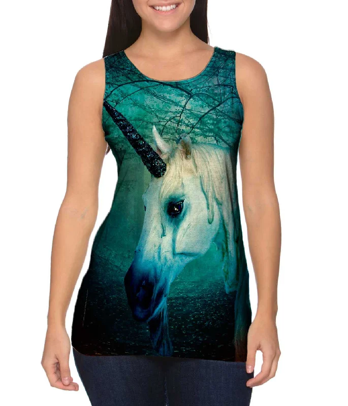 Plus Size Women's Ruffled Hem Tank Tops with Floral PrintsMystic Unicorn