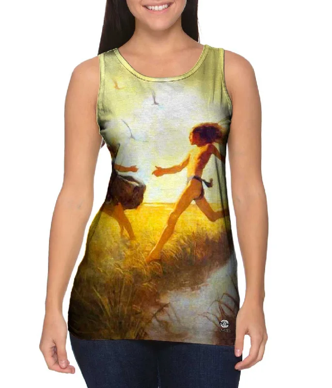 Women's Cropped Tank Tops with Vintage Band LogosN.C. Wyeth - "The children were playing at marriage-by-capture"