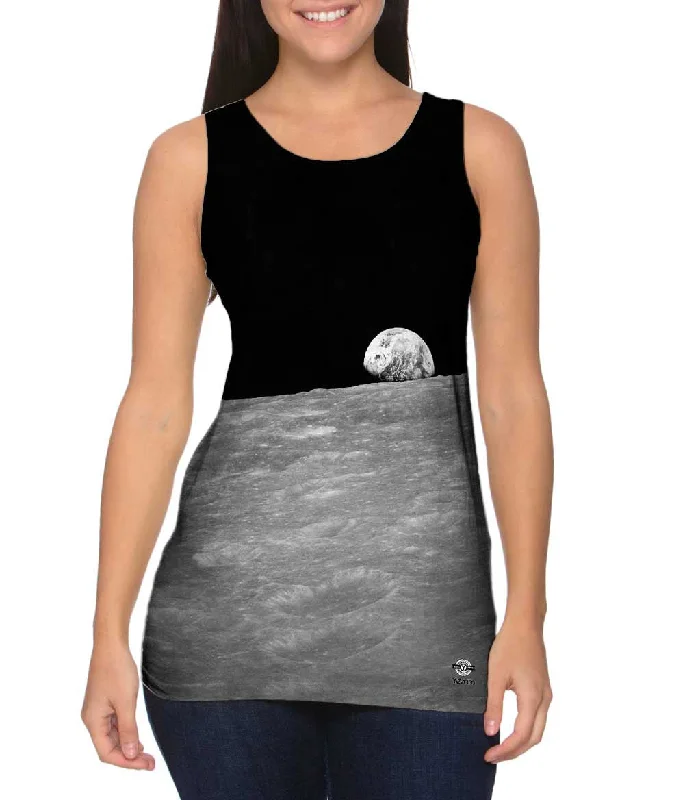 Women's Spaghetti Strap Tank Tops with Geometric PatternsNASA Earth Rise Apollo 8