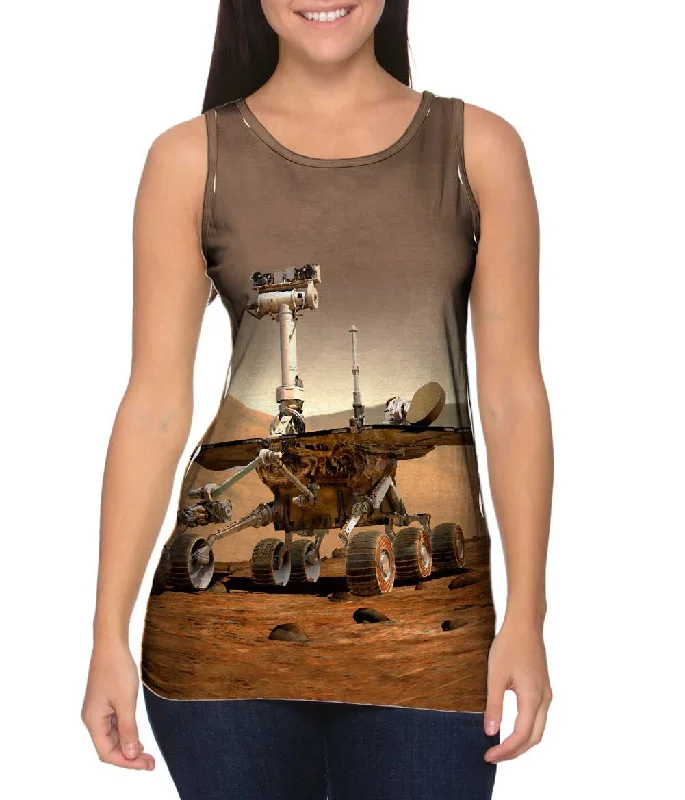 Plus Size Women's Side - Slit Tank Tops in Metallic ShadesNASA Mars Rover Space