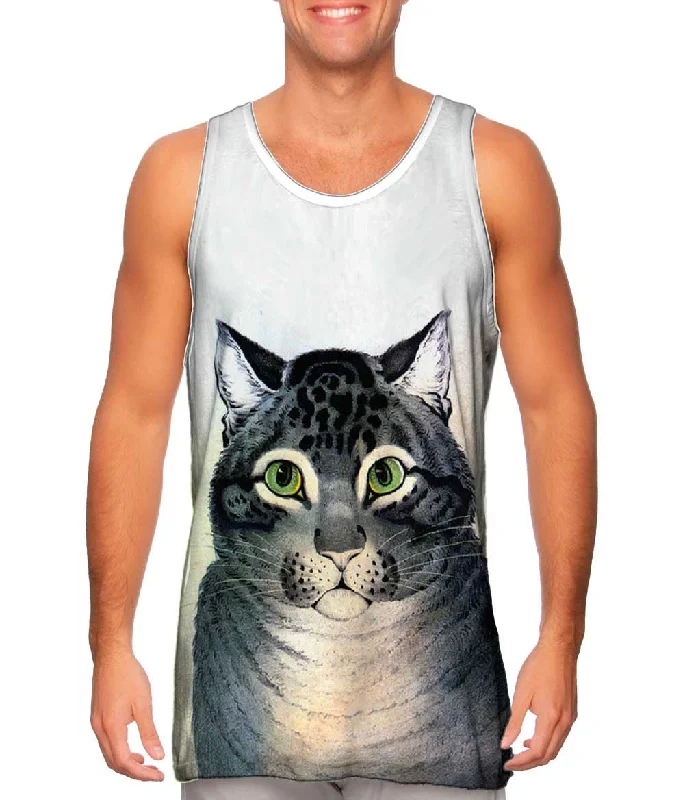 Women's Longline Tank Tops with Abstract PrintsNathaniel Currier - "The Favorite Cat" (1840)