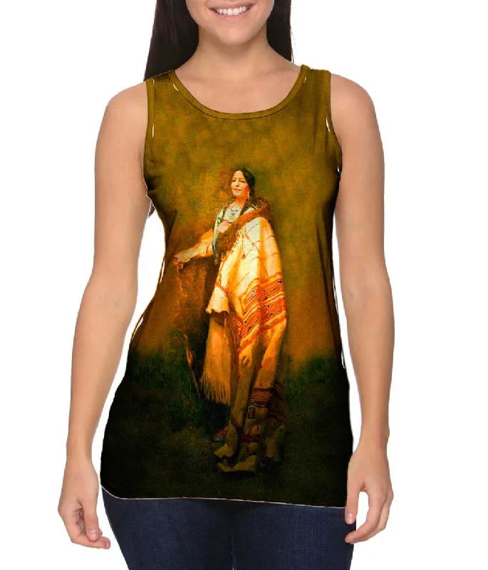 Plus Size Women's Criss - Cross Back Tank Tops in Neon ColorsNative American Art - "Handsome Morning A Dakota" (1921)