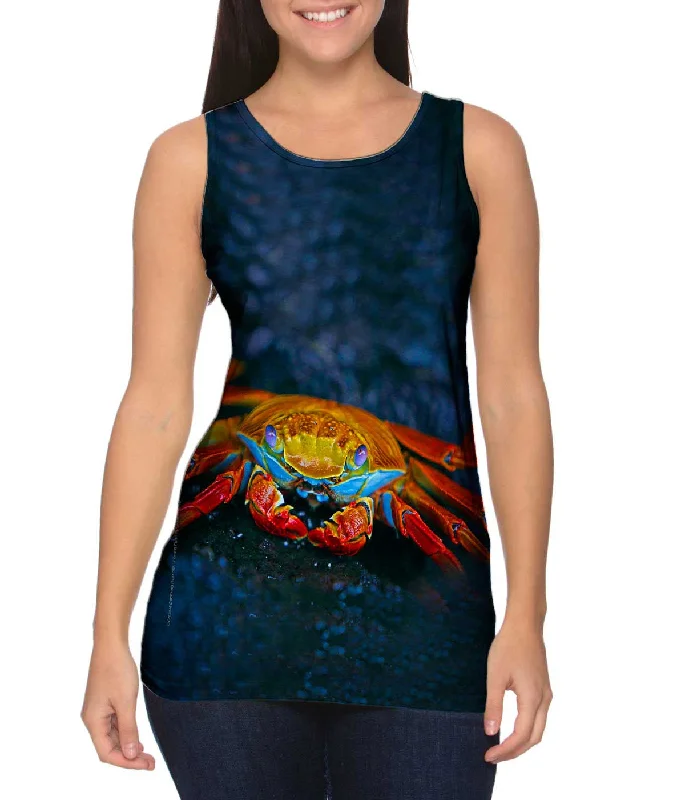 High - Neck Women's Silk Blend Tank Tops for a Luxurious FeelNeon Foot Crab