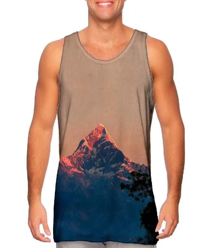 High - Neck Women's Silk Blend Tank Tops for a Luxurious FeelNepal Machhapuchhre Peaks