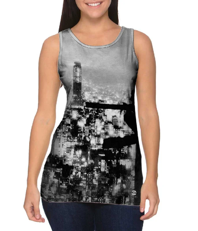 Crew Neck Women's Sustainable Tank Tops Made from Recycled MaterialsNew York City At Night View