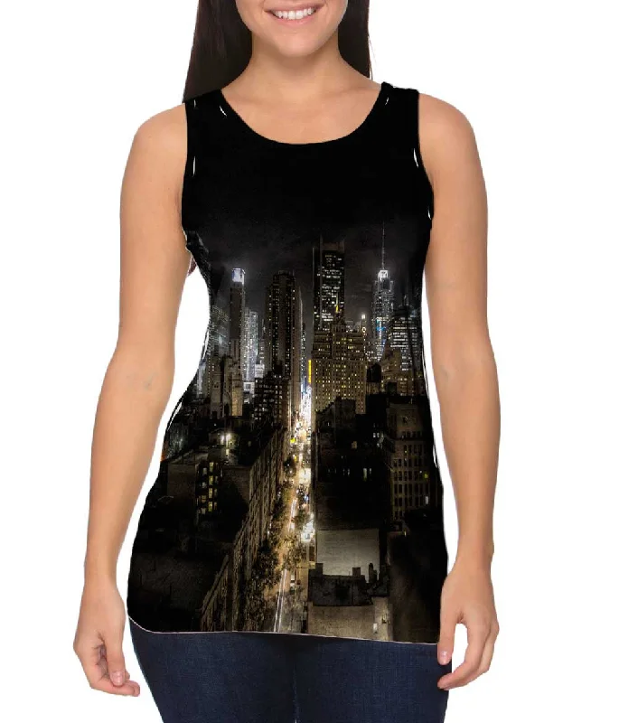 Square Neck Women's Organic Cotton Tank Tops in Earth TonesNew York City At Night