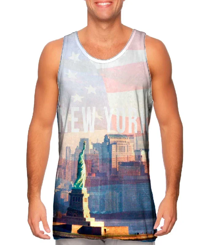 Mock Neck Women's Performance Tank Tops for CyclingNew York Pride Statue Of Liberty