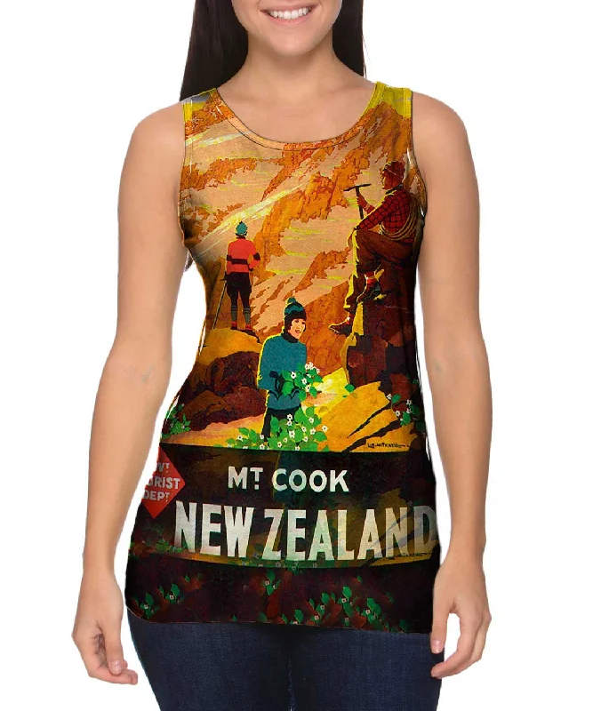 Plunge Neck Women's Seamless Tank Tops for a Smooth FitNew Zealand Mount Cook 037