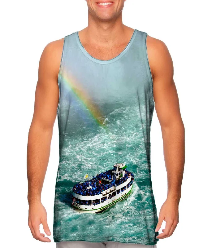 Women's Sleeveless Ribbed Tank Tops for a Trendy LookNiagara Falls Mist Rainbow