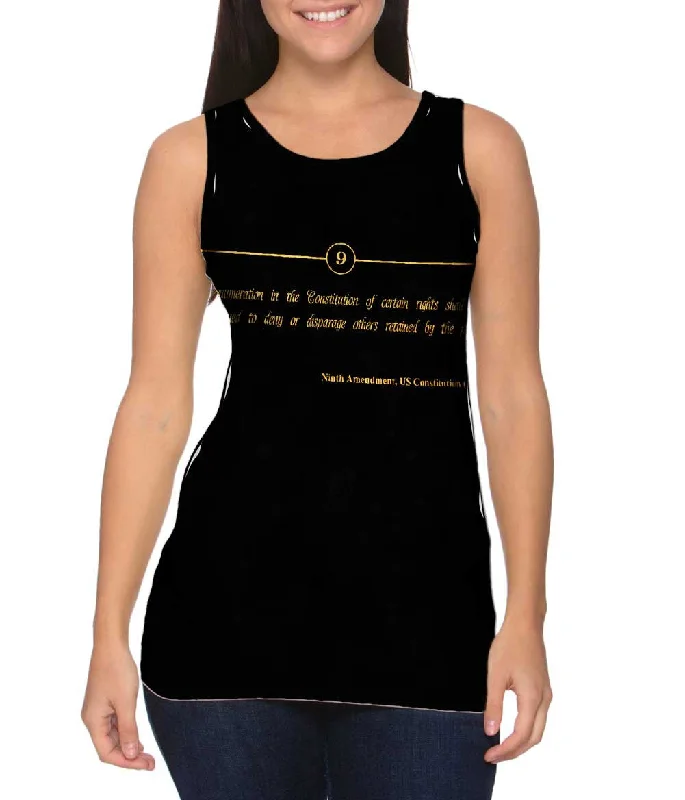 Plus Size Women's Glitter - Trimmed Tank Tops for Party NightsNinth Amendment Us Constitution