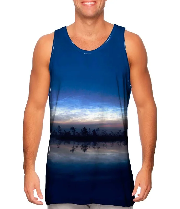 Square Neck Women's Organic Cotton Tank Tops in Earth TonesNoctilucent Clouds Glowing