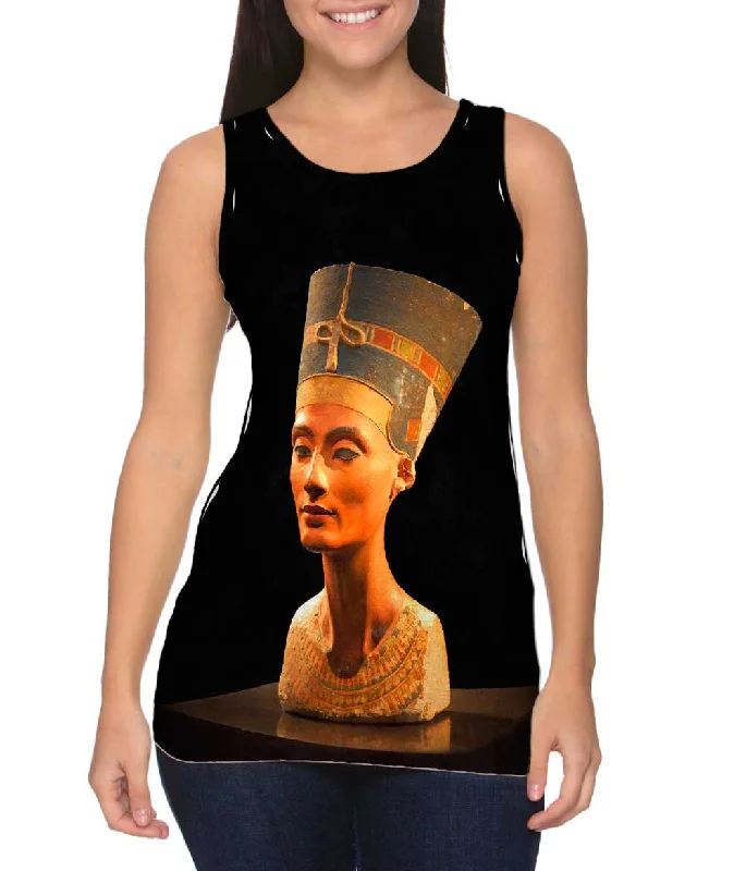 Scoop Neck Women's Linen Blend Tank Tops for SummerNofretete Neues Egyptian Museum