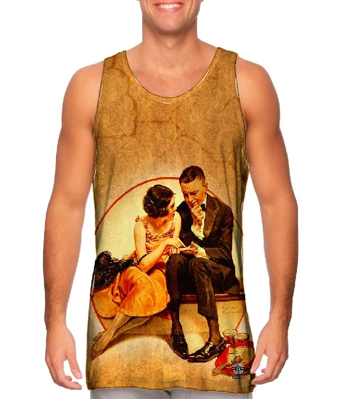 Plus Size Women's Embroidered Tank Tops in Boho StylesNorman Rockwell - "Girl reading Palm" (1921)