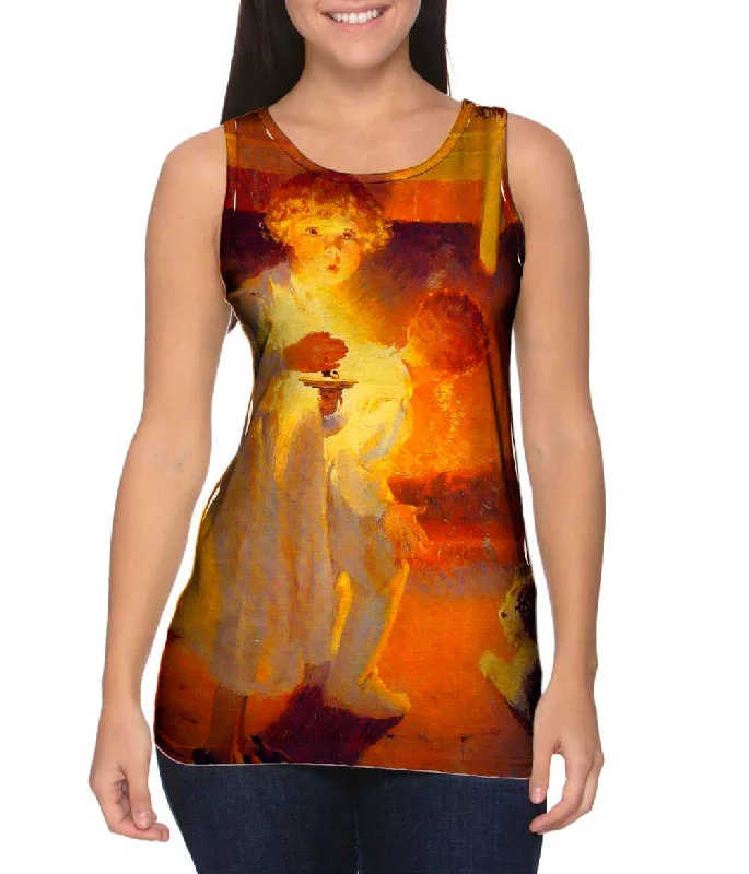 Plus Size Women's Criss - Cross Back Tank Tops in Neon ColorsNorman Rockwell - "Is He Coming" (1920)