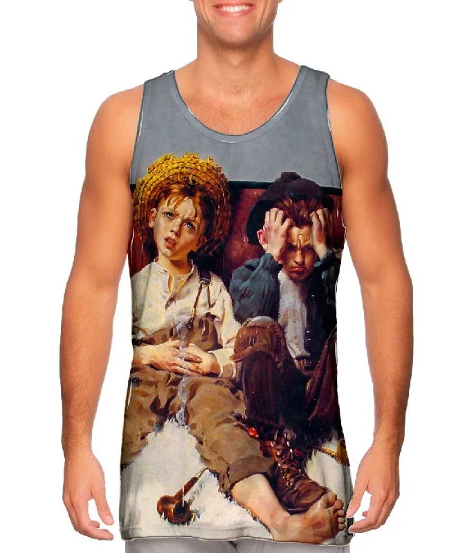 Plus Size Women's Side - Slit Tank Tops in Metallic ShadesNorman Rockwell - "Retribution" (1920)