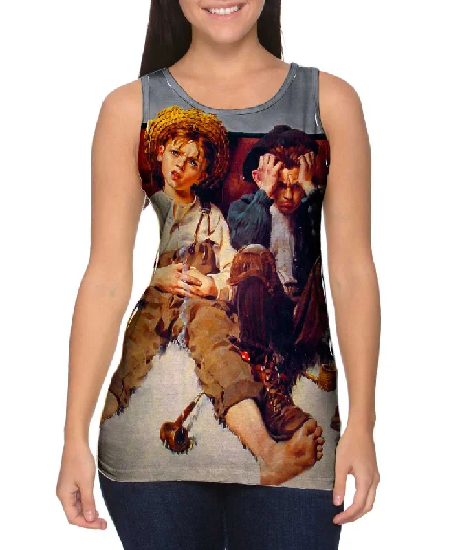 Women's Spaghetti Strap Tank Tops with Geometric PatternsNorman Rockwell - "Retribution" (1920)