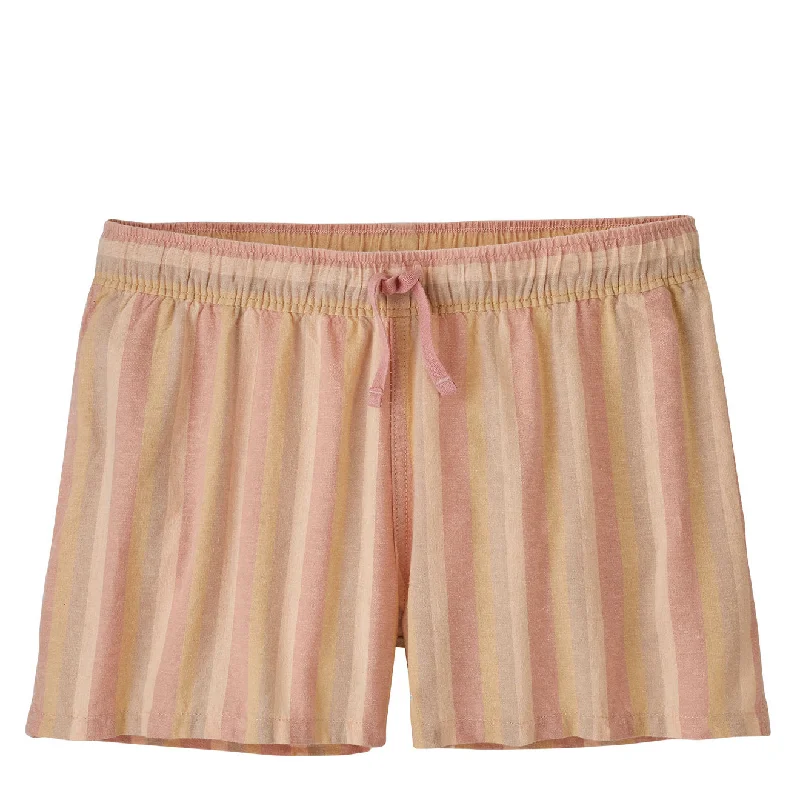 Twill Women Shorts with a Smooth Texture and DurabilityPatagonia Womens Island Hemp Baggies Shorts 3 inch Cali Stripe / Sunfade Pink