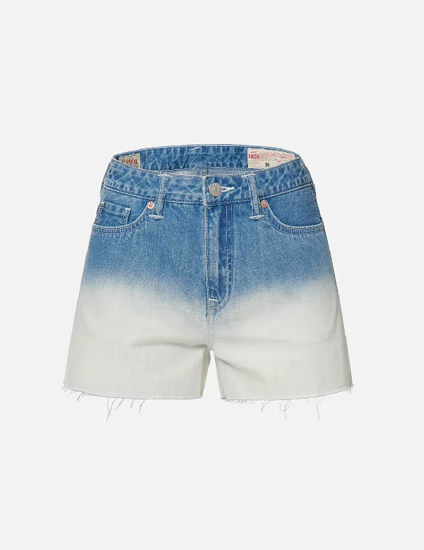 Solid Color Women Shorts in Bright Hues for a Bold StatementSeagull and Slogan Print Tie-dyed Denim Shorts