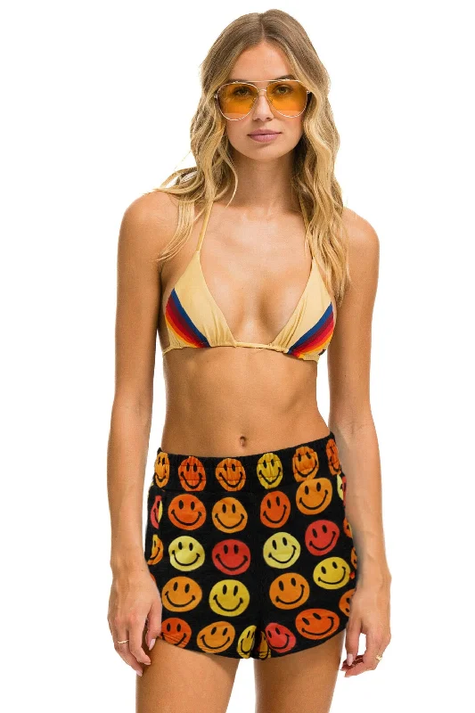Patterned Geometric Women Shorts for a Modern AppealSMILEY BINGO WOMENS LOUNGER SHORT - BLACK
