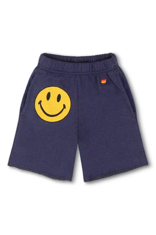 Patterned Geometric Women Shorts for a Modern AppealSMILEY KIDS SWEATSHORTS - NAVY