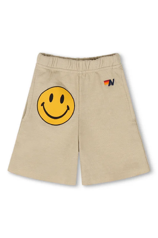 Printed Animal Print Women Shorts for a Wild and Stylish AppearanceSMILEY KIDS SWEATSHORTS - SAND