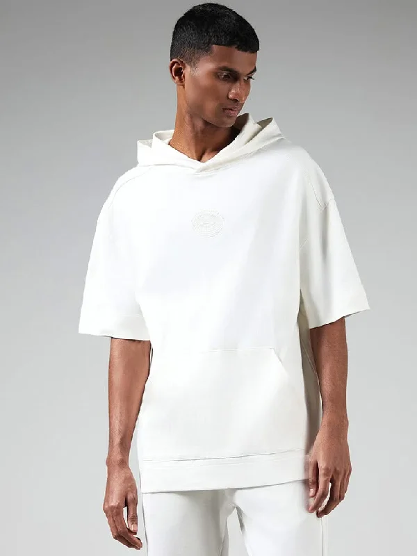 Bermuda Women Shorts for a Classic and Sophisticated LookStudiofit Off White Cotton Hoodie Sweatshirt