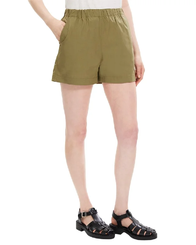 Solid Color Women Shorts in Bright Hues for a Bold StatementTheory E Waist Short