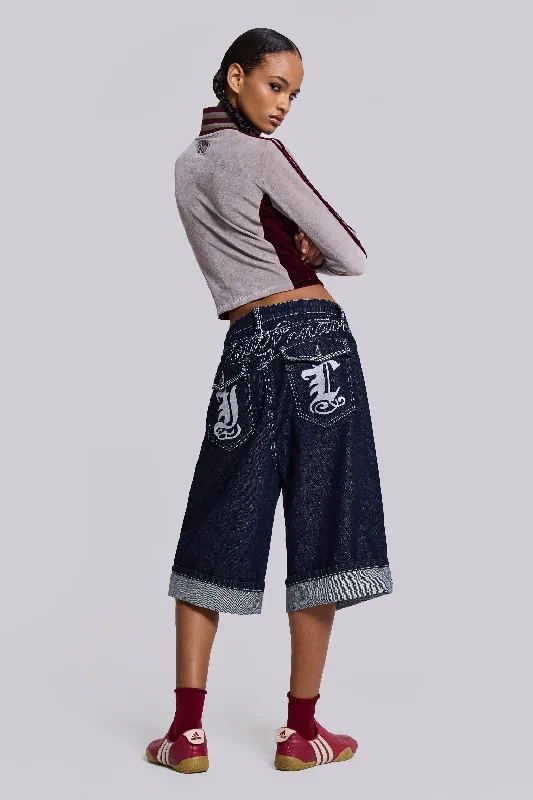 Cuffed Women Shorts for a Laid - Back and Trendy LookSonic J-L Indigo Jorts