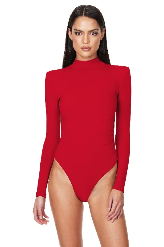 Ruffled Bodysuits with a Playful and Feminine TouchANASTASIA HIGH NECK BODYSUIT