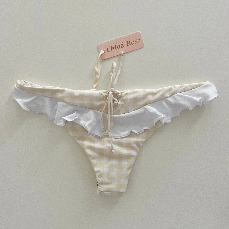 Tropical - themed bikini for a vacation - ready beach outfitButtercup Ruffle Bottom (Butter Yellow)