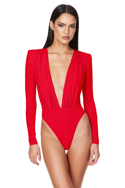 Sheer Bodysuits for a Seductive and Alluring OutfitDASHA PLUNGE BODYSUIT
