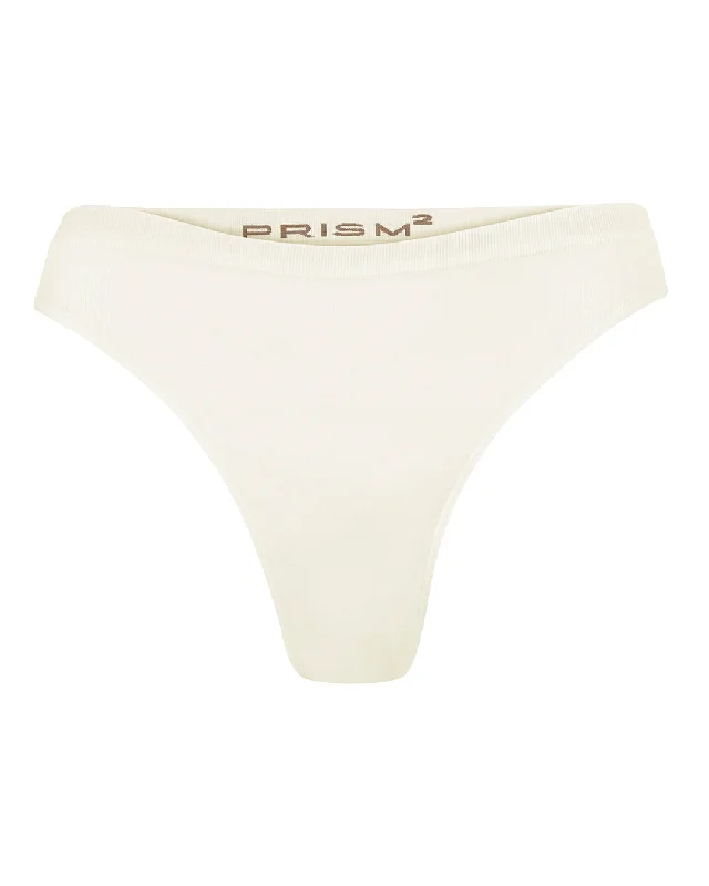 Striped bikini with a classic pattern for a timeless beach aestheticDYNAMIC Bikini Bottoms | Cream