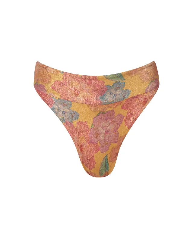 Lace - trimmed bikini for an elegant and romantic touchErica Orange Dore High Waisted Bottom