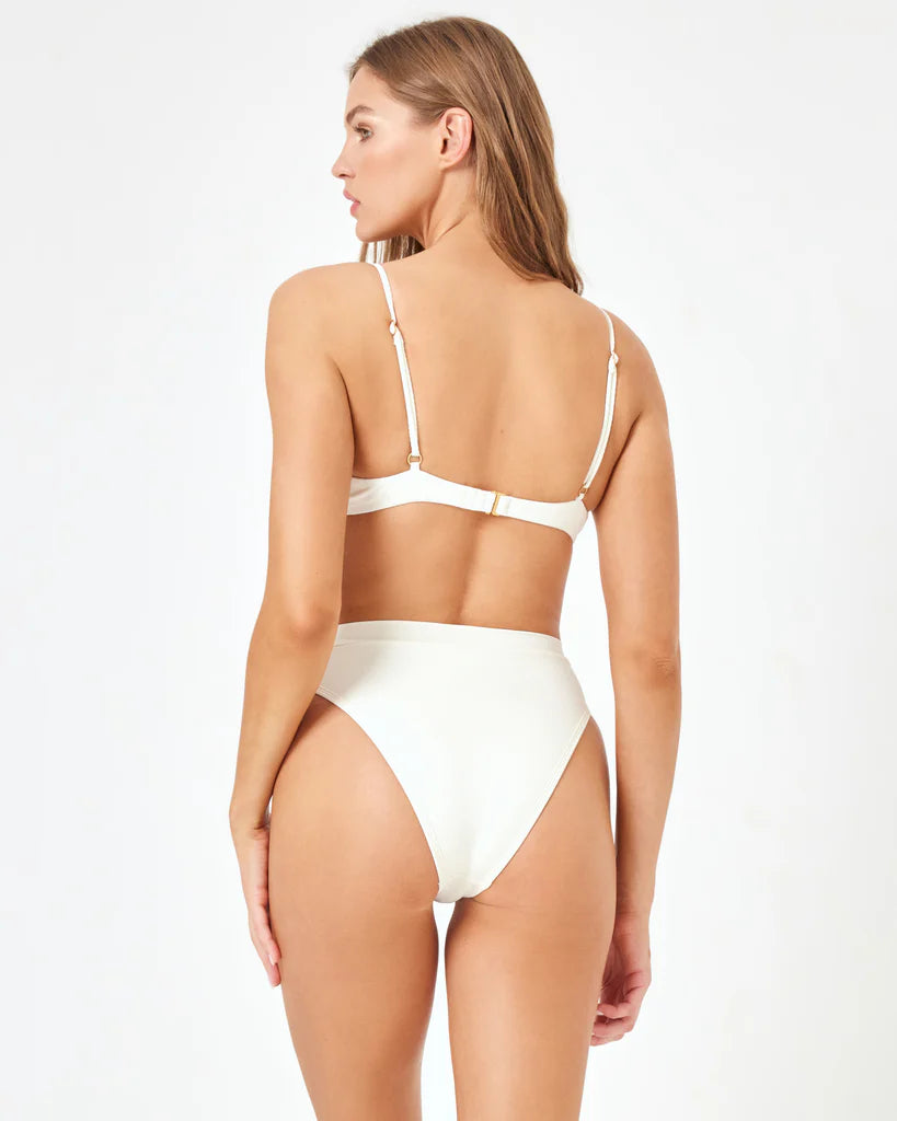 Push - up bikini top to enhance the bust for a confident beach appearanceFrenchi Bottom Bitsy Cream