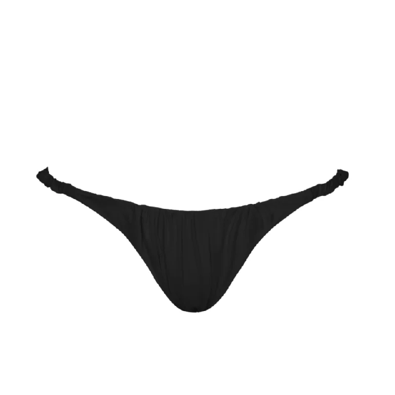 Push - up bikini top to enhance the bust for a confident beach appearanceGianna Black Bottom