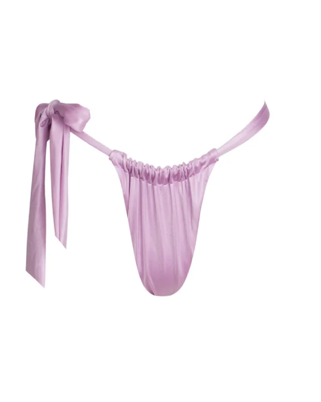 Floral - printed bikini for a feminine and colorful beach vibeHeather One Side Tie Lilac Bottom