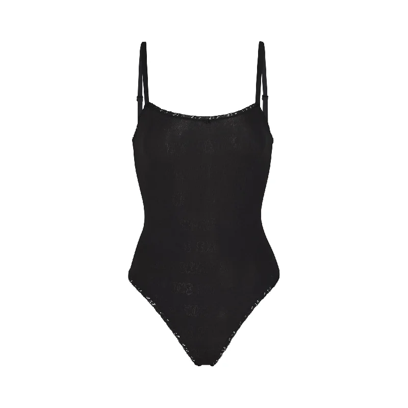 Organic Cotton Bodysuits for an Eco - Friendly and Comfortable OptionLACE POINTELLE CAMI BODYSUIT | ONYX