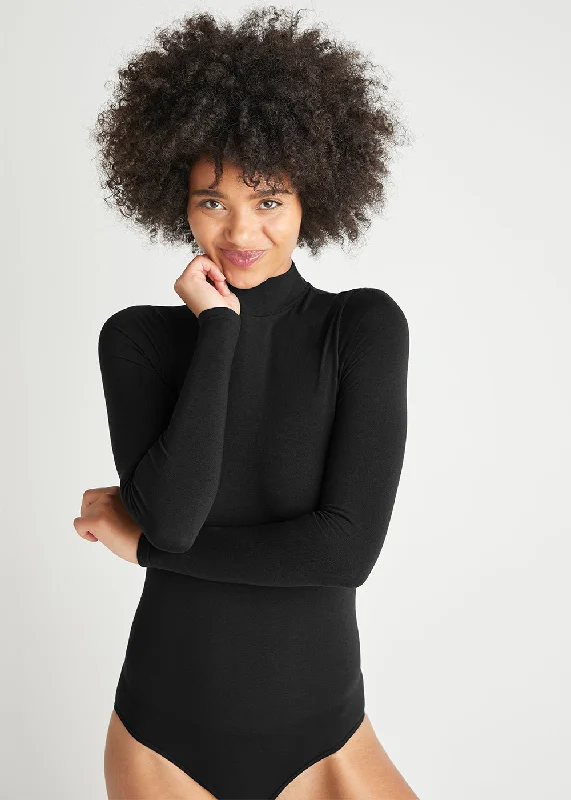 Convertible Straps Bodysuits for Multiple Styling OptionsMadelyn Mock Neck Long Sleeve Shaping Bodysuit - Outlast® Seamless