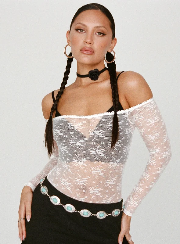 Crop Bodysuits to Pair with High - Waisted BottomsMademoiselle Bodysuit White