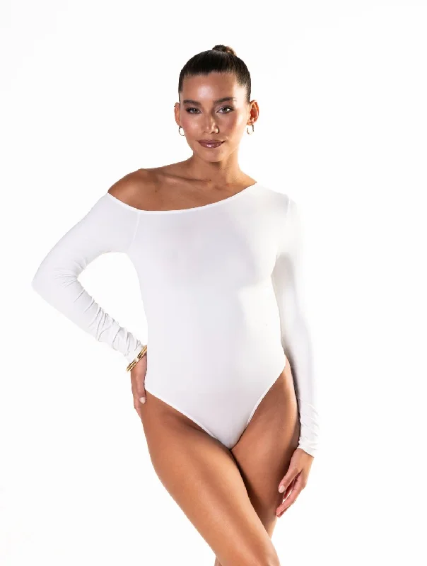 Sleeveless Bodysuits for a Cool and Casual Summer LookOne Shoulder Long Sleeve Thong Bodysuit