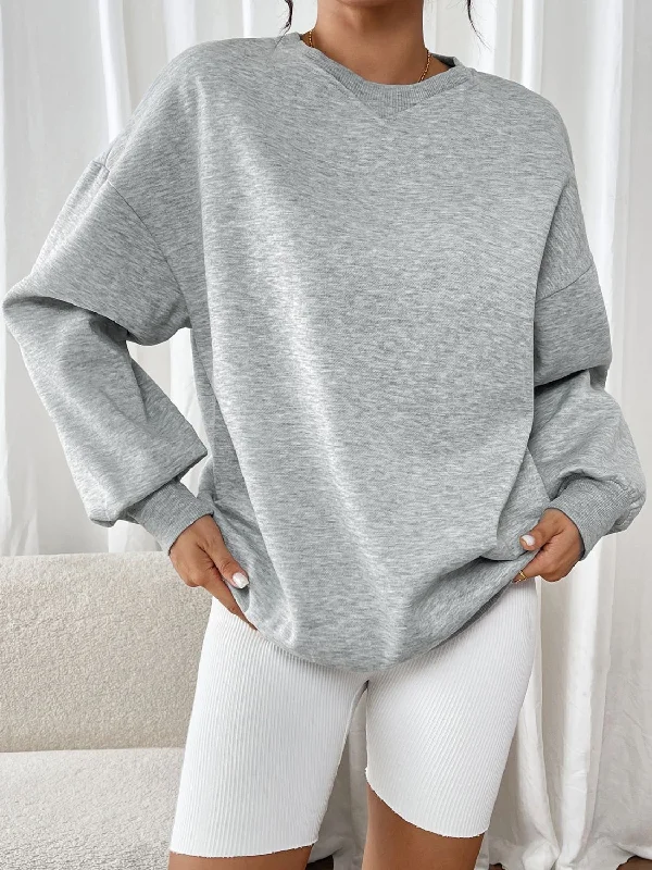 Ruffled Bodysuits with a Playful and Feminine TouchRound Neck Long Sleeve Sweatshirt