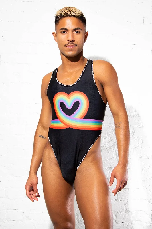 Sleeveless Bodysuits for a Cool and Casual Summer LookRAINBOW HEART BODY