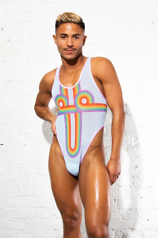 High - Neck Bodysuits for a Modest and Sophisticated LookRAINBOW MESH BODY