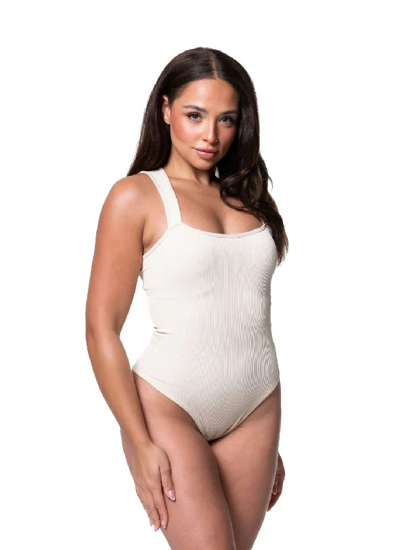 High - Neck Bodysuits for a Modest and Sophisticated LookRibbed Square Neck Shapewear Bodysuit