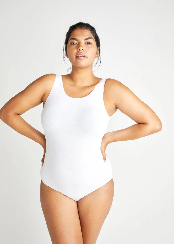 Crop Bodysuits to Pair with High - Waisted BottomsRuby Shaping Full Back Bodysuit - Cotton Seamless