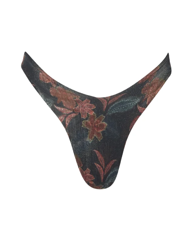 Metallic - finish bikini for a glamorous and eye - catching poolside lookSarah Black Dore V-Cut Bikini Bottom
