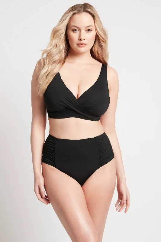 Tropical - themed bikini for a vacation - ready beach outfitEco High Waist Gathered Pant Black